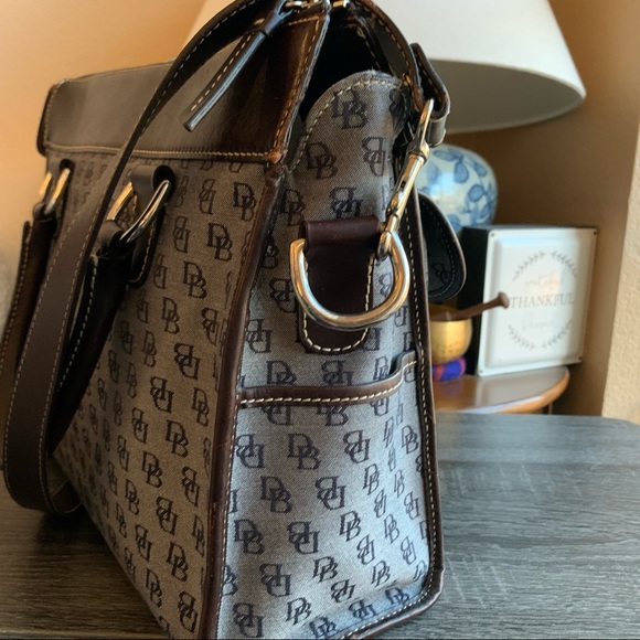 Dooney and Brouke Canvas/Leather Top Handle Bag - Picture 5 of 9